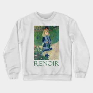 Girl with a Watering Can by Pierre-Auguste Renoir Crewneck Sweatshirt